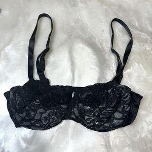 Vintage Lily of France Black Lace Bra 34c